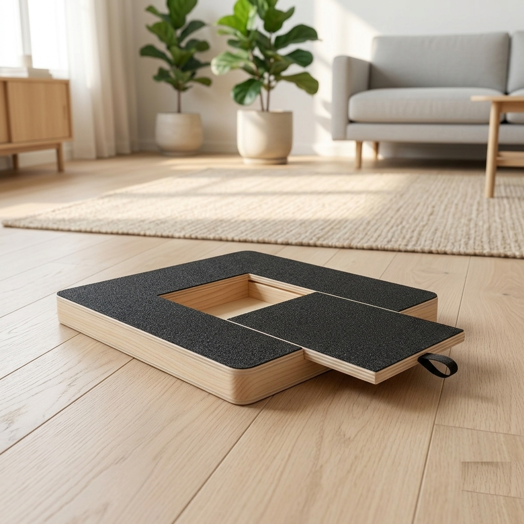 The Pawse Board on the floor in a bright living room